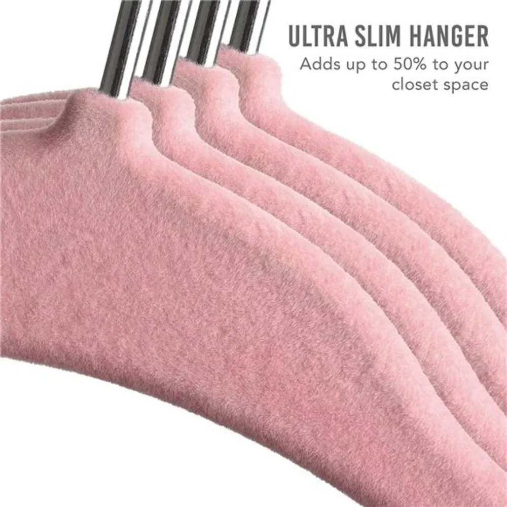 Pack of 20 Baby Hangers for Closet Velvet Pink